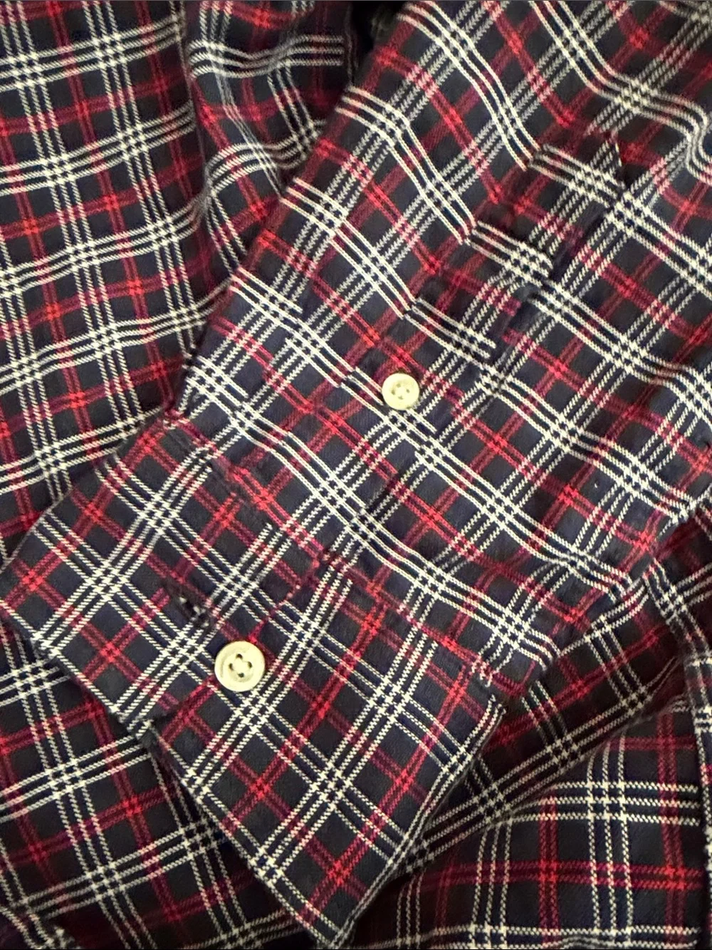 Ralph Lauren Navy and Red Plaid Button-Down Shirt
